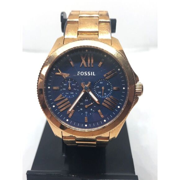 Fossil AM4566 Women's Stainless Steel Analog Blue Dial Quartz Wrist Watch RK342 - Picture 1 of 12